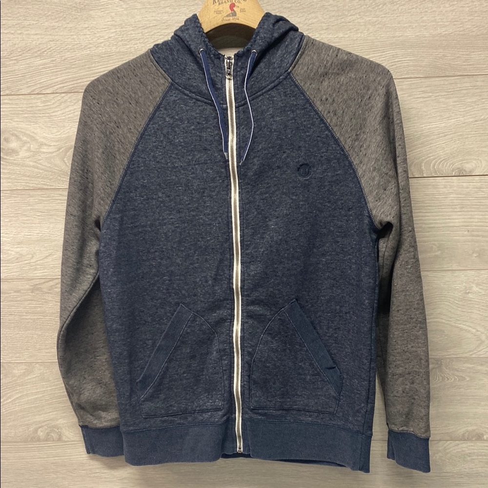 Element Blue and Gray Zip-Up Sweater with Raglan Sleeves